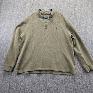 Polo Ralph Lauren Mens Sweater XL Olive 1/4 Zip Pullover Small Pony Long Sleeve